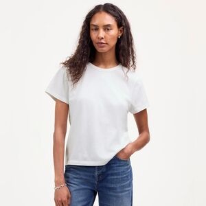 Madewell Cotton Perfect Crewneck Tee white XXS $42